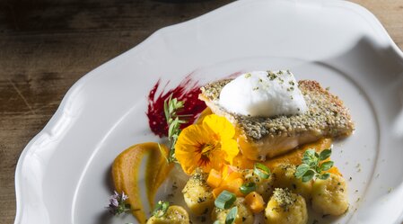 Fish dish at the gourmet restaurant Gallbrunner in Waisenegg in eastern Styria | © Oststeiermark | Bernhard Bergmann