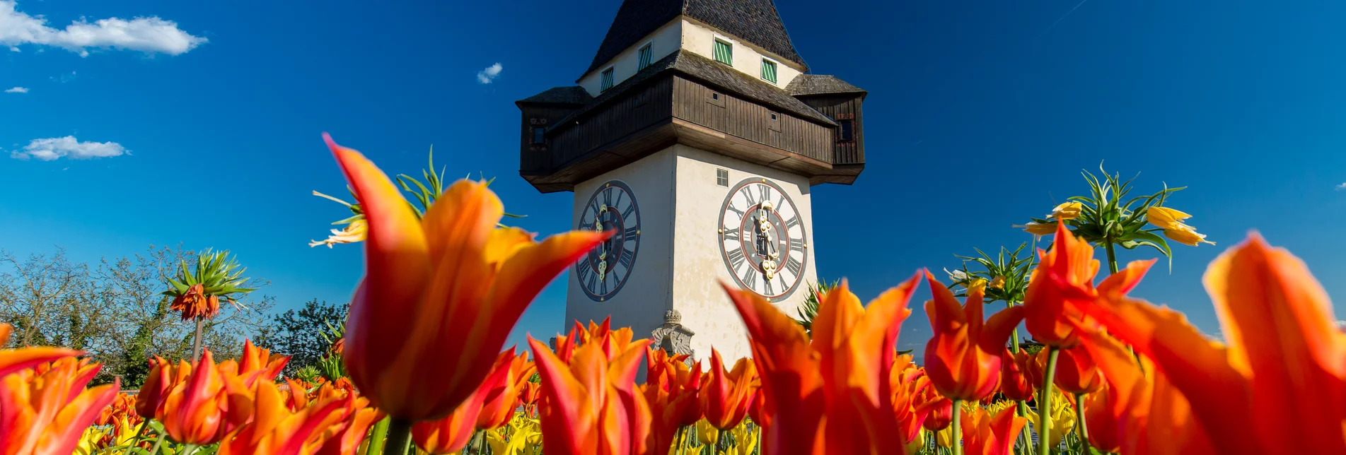 Grazer Uhrturm im Frühling | © Graz Tourismus | Harry Schiffer
