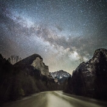 Gesäuse Eingang bei Nacht I Steiermark | © Andreas Hollinger | Nationalpark Gesäuse
