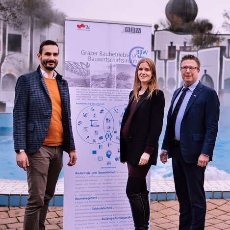 Patrick Nunner (Teamleader Conference Rogner Bad Blumau), DI Verena Kaiser und Herr Prof. Dr. Detlef Heck | © Rogner Bad Blumau | Nunner PATRICK