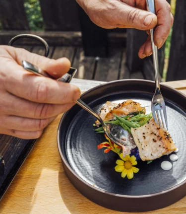 Sommerliche Fischgerichte in der Kohlröserlhütte | © TVB Ausseerland Salzkammergut | Susanne Einzenberger