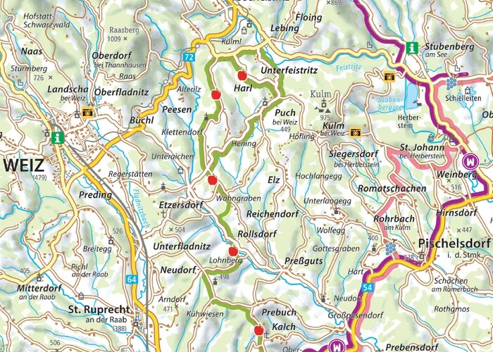 Plan der Steirischen Apfelstraße | © Oststeiermark Tourismus