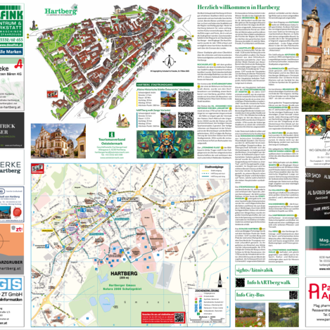 Stadtplan und inkludierte Wander- & Freizeitkarte Hartbergerland | ©  Oststeiermark Tourismus