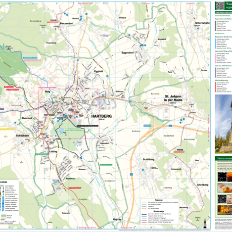 Stadtplan und inkludierte Wander- & Freizeitkarte Hartbergerland | ©  Oststeiermark Tourismus