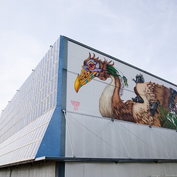 Spraykunstwerk von Mateus Bailon beim Ökopark Hartberg
