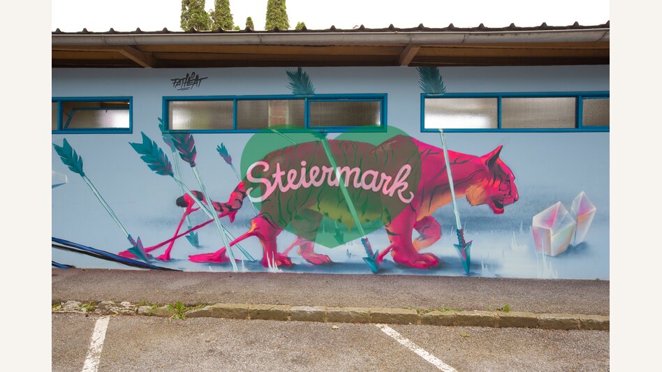 Spraykunstwerk von Fatheath beim HERZ in Hartberg | ©  Oststeiermark Tourismus | Christian Fischer