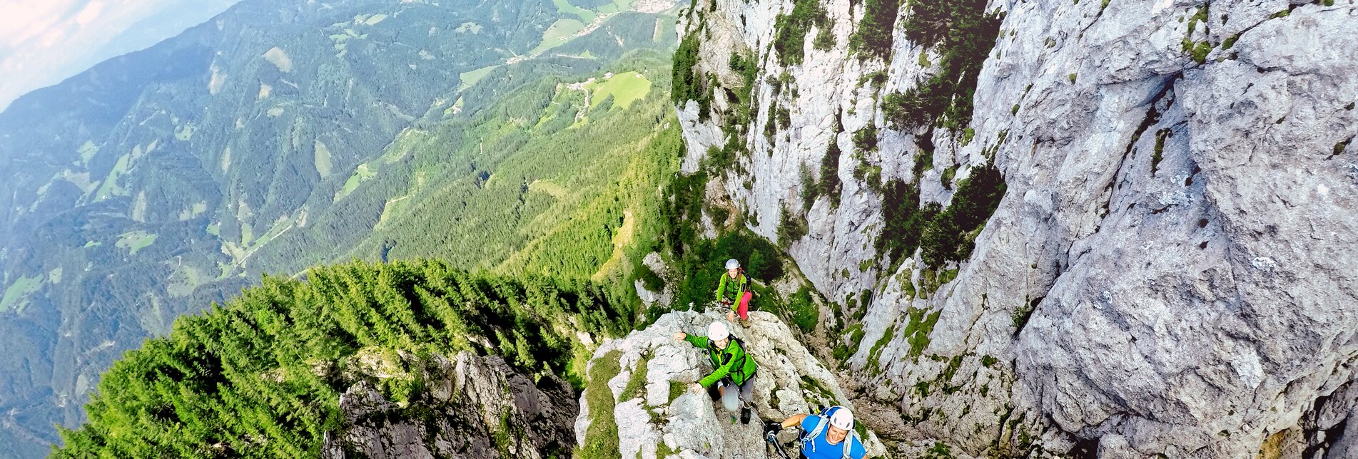 Climbing at the Franz Scheikl via ferrata in the Almenland Nature Park in eastern Styria | © TV Oststeiermark | Heinz Toperczer