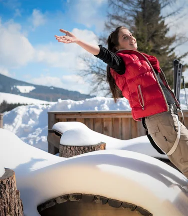 Frau auf der Schneeliege auf der Teichalm | © Oststeiermark Tourismus | Bernhard Bergmann