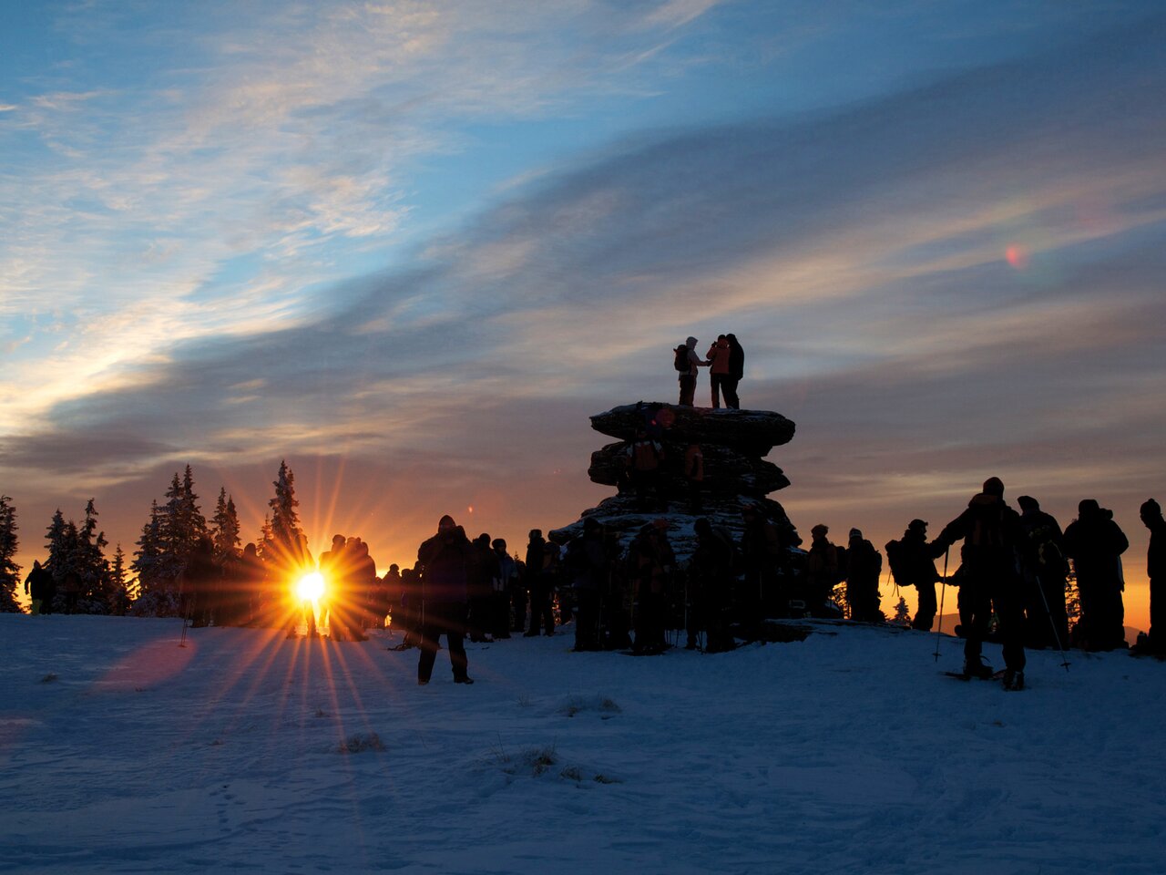 Winterwanderung zum Teufelstein in Fischbach