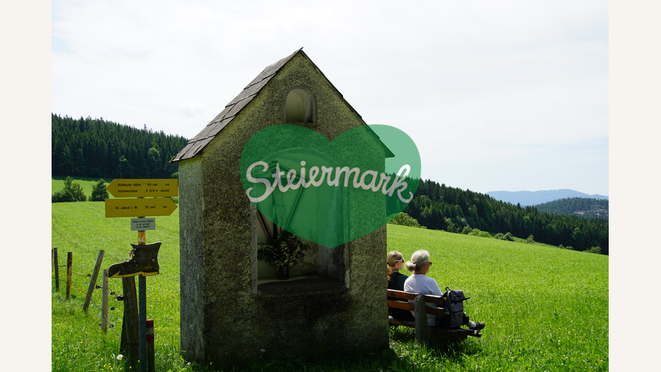 Anna und Herti beim 1000 Meter Materl in St. Jakob am Walde | © Oststeiermark Tourismus | Jasmin Perhofer