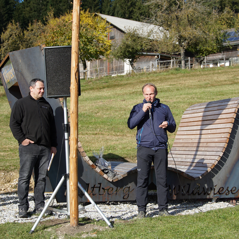 Vorsitzender des Oststeiermark Tourismus Oliver Felber bei der Eröffnung des Kultwegs in Miesenbach bei Birkfeld | Jasmin Perhofer