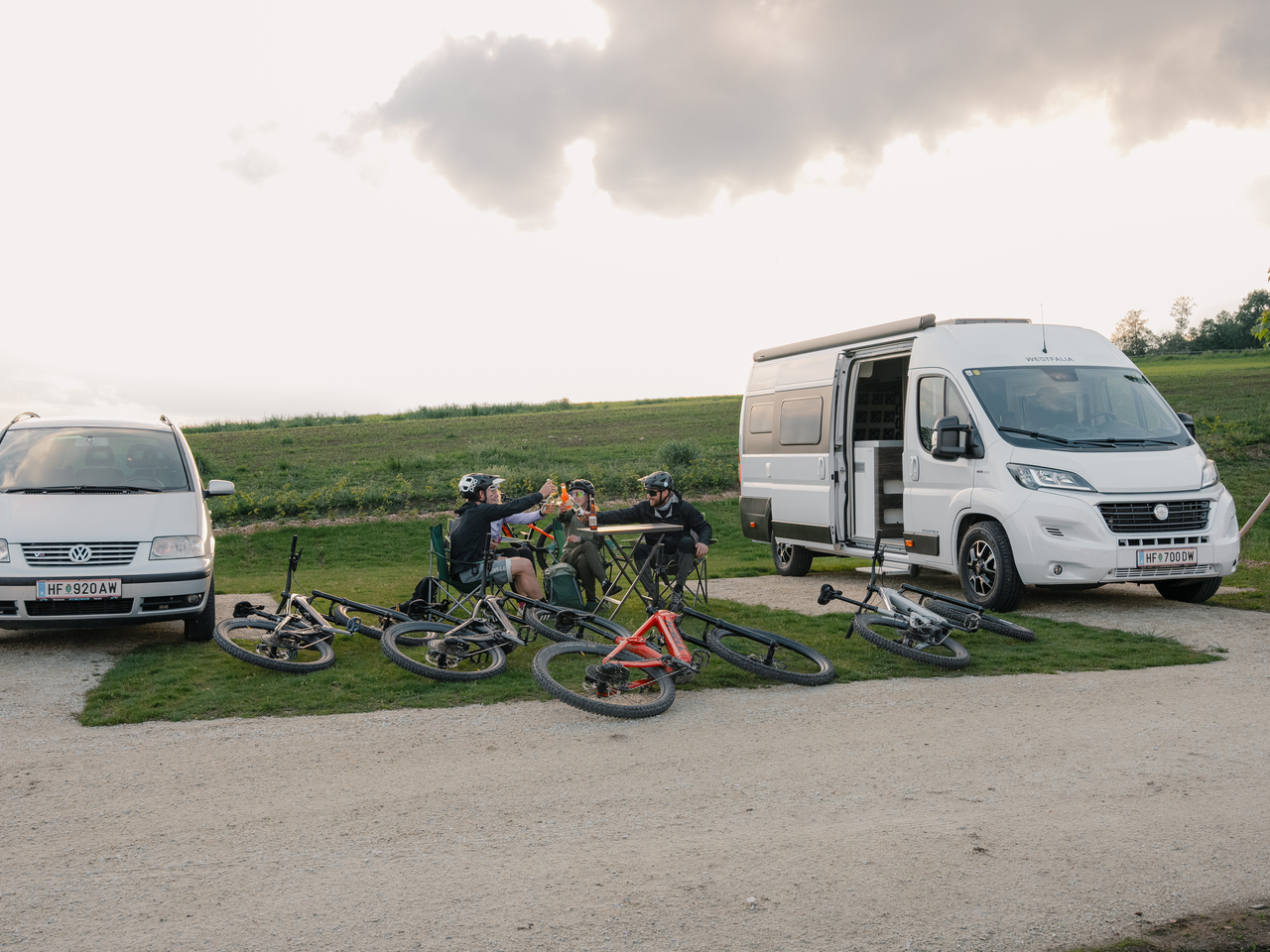 Cycling at the campsite in Eastern Styria
