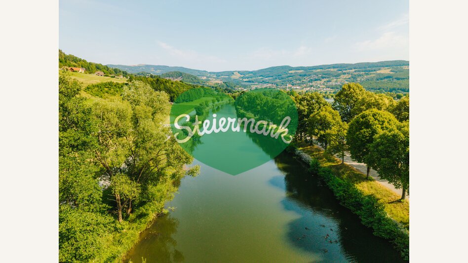 Drohnenaufnahme der Feistritz in der Oststeiermark | ©  Oststeiermark Tourismus | Noah Ulrich