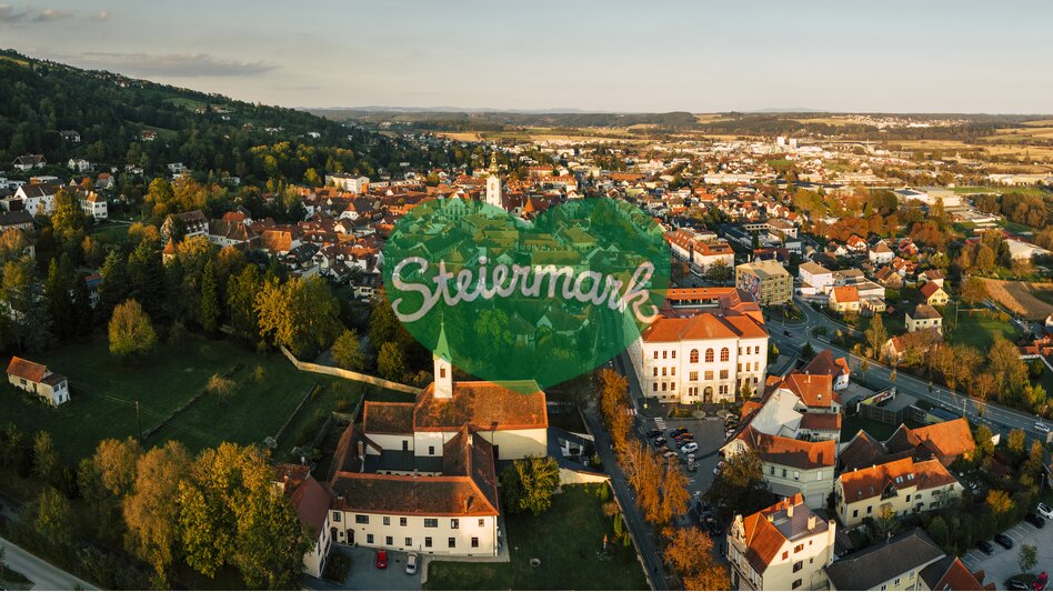 Luftaufnahme von Hartberg in der Oststeiermark | ©  Oststeiermark Tourismus |  Bernhard Bergmann