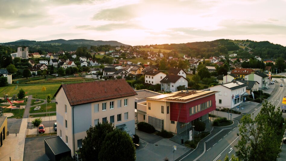 Luftaufnahme von Rohrbach an der Lafnitz in der Oststeiermark