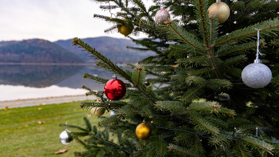 Geschmückter Christbaum beim Stubenbergsee