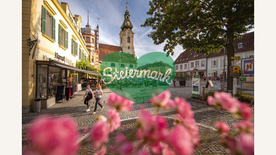 Frühling am Hauptplatz von Hartberg in der Oststeiermark | © TV Oststeiermark | Bernhard Bergmann
