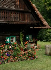 Traditional farmhouse at the Stübing Open-Air Museum