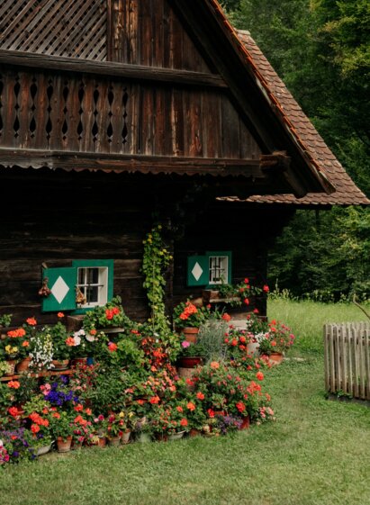 Traditional farmhouse at the Stübing Open-Air Museum