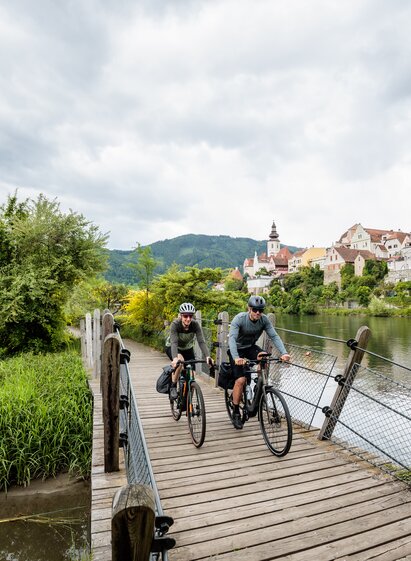 Zwei Radfahren am Radweg entlang der Mur in Frohnleiten