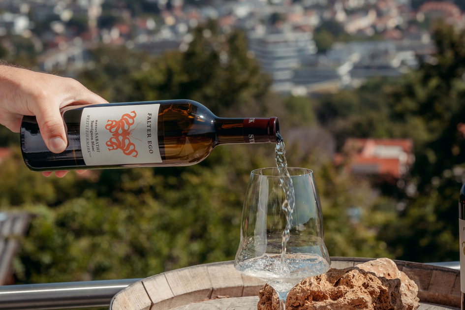 Graz city wine Falter Ego at Kehlberg – vineyard view over Graz | © Graz Region | studio draussen