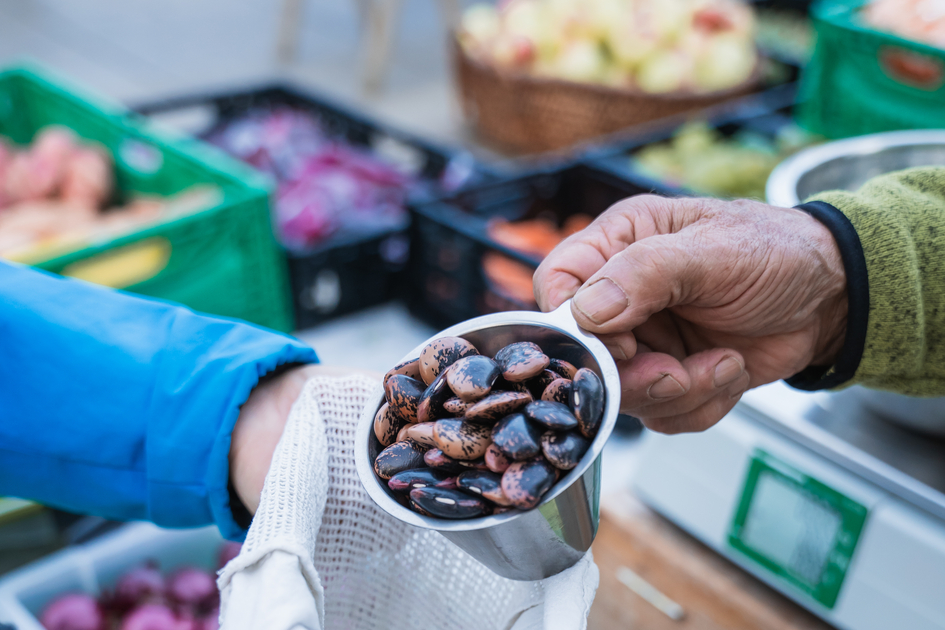 Runner beans at Kaiser Josef Market in Graz – regional specialty