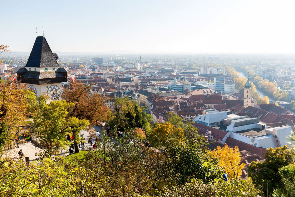 Der Grazer Schlossberg im Herbst | © TV Region Graz | Harry Schiffer