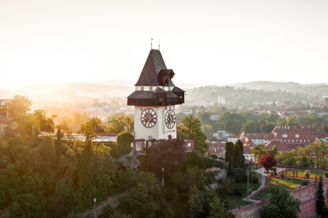 Schlossberg mit Uhrturm und Blick über Graz | © Region Graz | Stefan Leitner