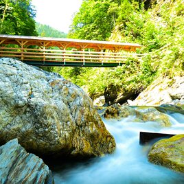 Holzbrücke in der Donnersbachklamm | © Marlene Eggmayr
