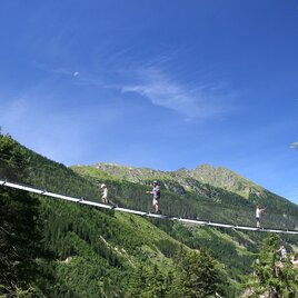 50 m steel rope bridge spanning the "Höll" gorge | © Tourismusverband Schladming - Herbert Raffalt