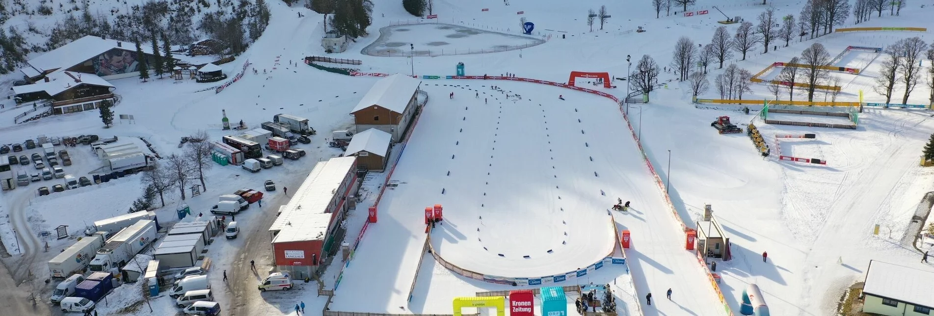 Blick auf das Langlaufstadion beim Nordischen Weltcup | © Erlebnisregion Schladming-Dachstein