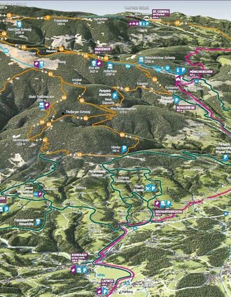 Trailkarte Steirische Wexl Trails in der Oststeiermark | Verein Tourismusentwicklung Steirischer Wechsel