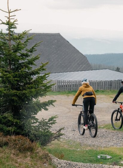 Cyclists on the Vorauer Schwaig_St. Lorenzen am Wechsel_Eastern Styria | © Verein Tourismusentwicklung Steirischer Wechsel | Roastmedia | © Verein Tourismusentwicklung Steirischer Wechsel