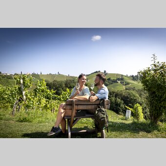 Enjoyable hiking break in the middle of the South Styrian vineyards | © Steiermark Tourismus | Tom Lamm