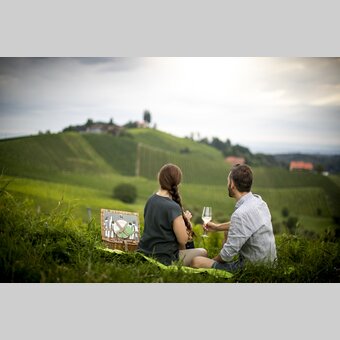Enjoyable break in the middle of the South Styrian vineyards | © Steiermark Tourismus | Tom Lamm