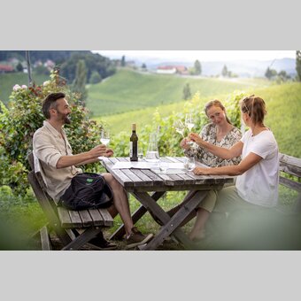 Enjoyable hours at the Buschenschank | © Steiermark Tourismus | Tom Lamm