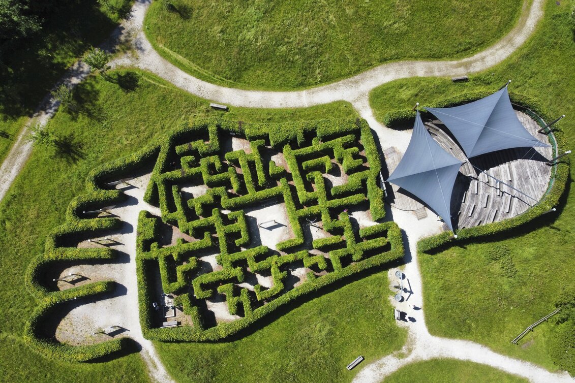 Das Labyrinth "Ökologischer Fußabdruck" im Nationalpark Gesäuse | © STG | Günther Steininger