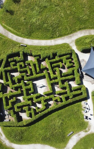Das Labyrinth "Ökologischer Fußabdruck" im Nationalpark Gesäuse | © STG | Günther Steininger