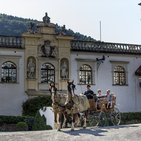 Der Schlosskutscher vor dem Schloss Herberstein, Oststeiermark | © STG | Tom Lamm