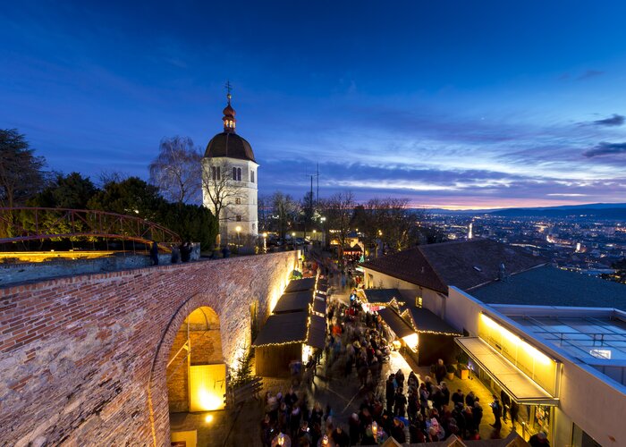 Graz im Advent, Aufsteirern am Schlossberg (Kasematten, Glockenturm) | © Steiermark Tourismus | Harry Schiffer
