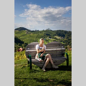 Die Steiermark-Herzbank an der Südsteirischen Weinstraße bei Ratsch | © STG | Tom Lamm