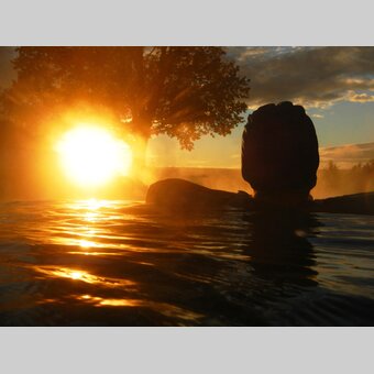 Sonnenuntergang in der Therme | © STG | Gery Wolf
