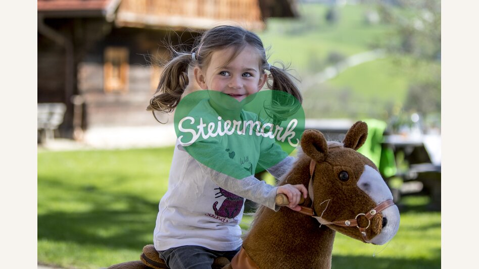 Kinder beim "Ausritt", Urlaub am Bauernhof, Zehenthof in Semriach | © STG | Tom Lamm