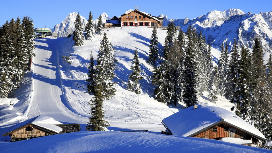 Hochwurzenhütte auf dem Gipfel der Hochwurzen