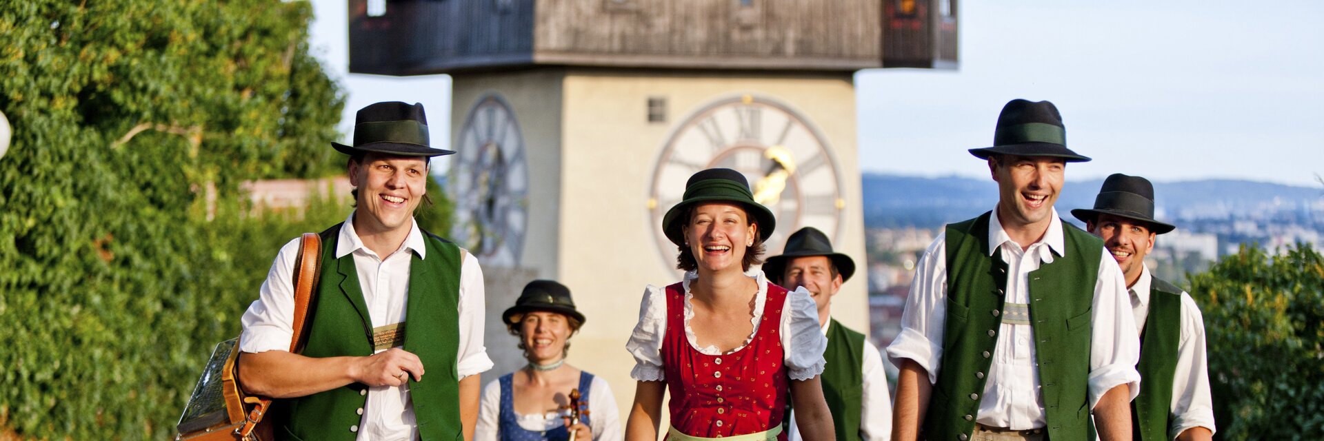 Steirische MusikerInnen am Grazer Schloßberg  | © Steiermark Tourismus | Tom Lamm