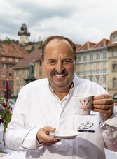 Johann Lafer, kulinarischer Botschafter der Steiermark, bei der Langen Tafel in Graz
