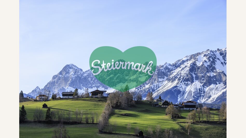 Frühling in Grün-Weiß, Dachstein im Hintergrund | © STG | photo-austria.at