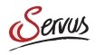 Logo Servus TV, rote und schwarze Schrift auf weißem Hintergrund, Partner von Steiermark Frühling 2026