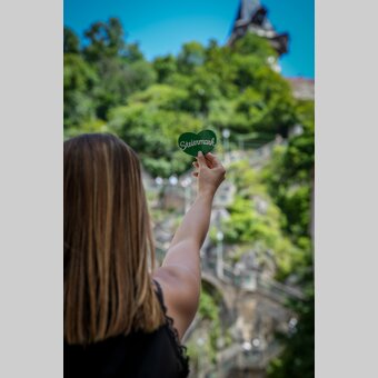 Das Grüne Herz geht um die Welt, hier in Graz. | © STG / Jesse Streibl