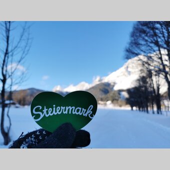 Das Winterherz vor dem Dachstein | Martina Haselwander